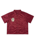 Saint Vanity Nylon Button Up Tee Burgundy