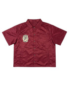 Saint Vanity Nylon Button Up Tee Burgundy
