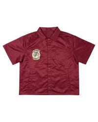 Saint Vanity Nylon Button Up Tee Burgundy