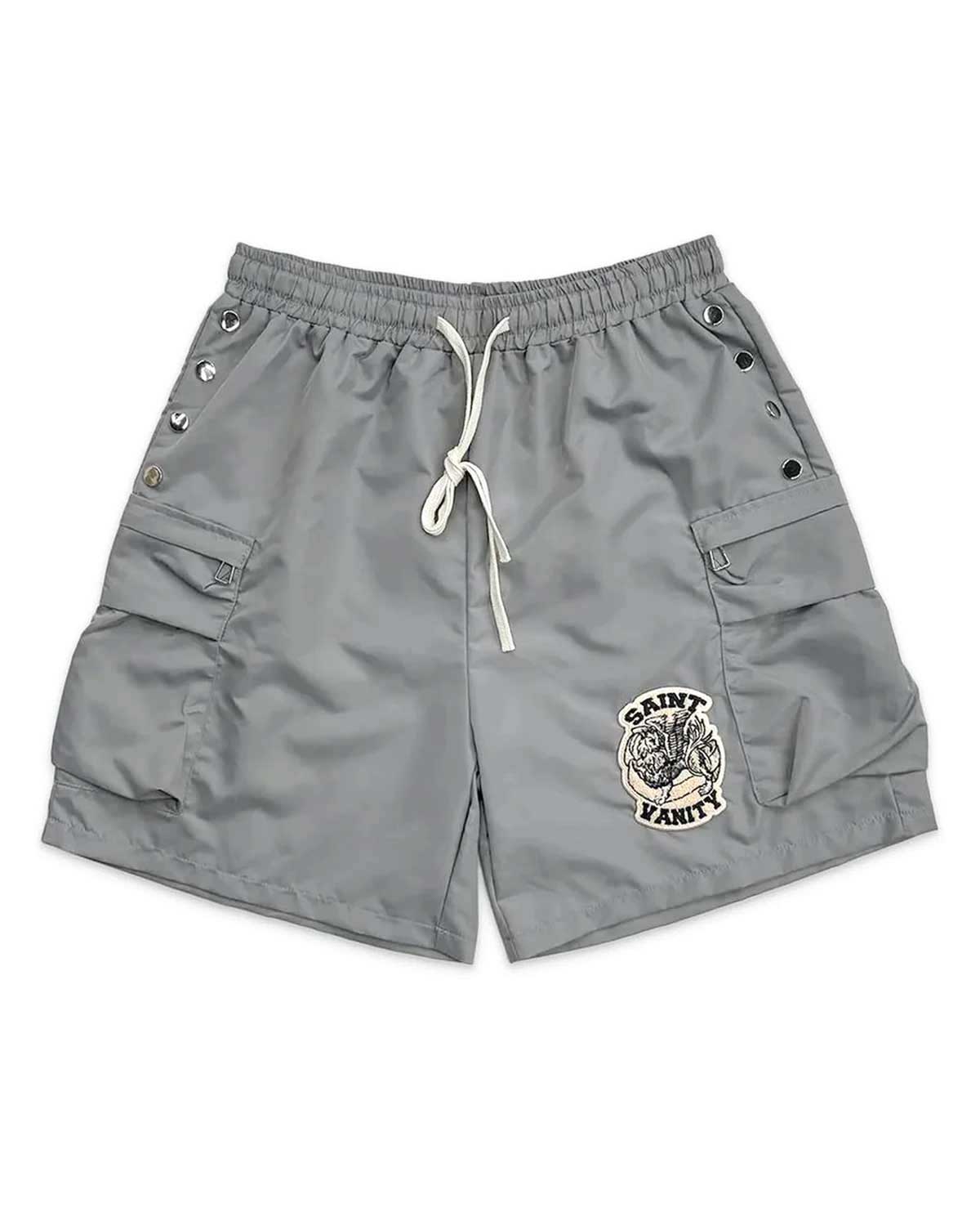 Saint Vanity Nylon Cargo Shorts Grey