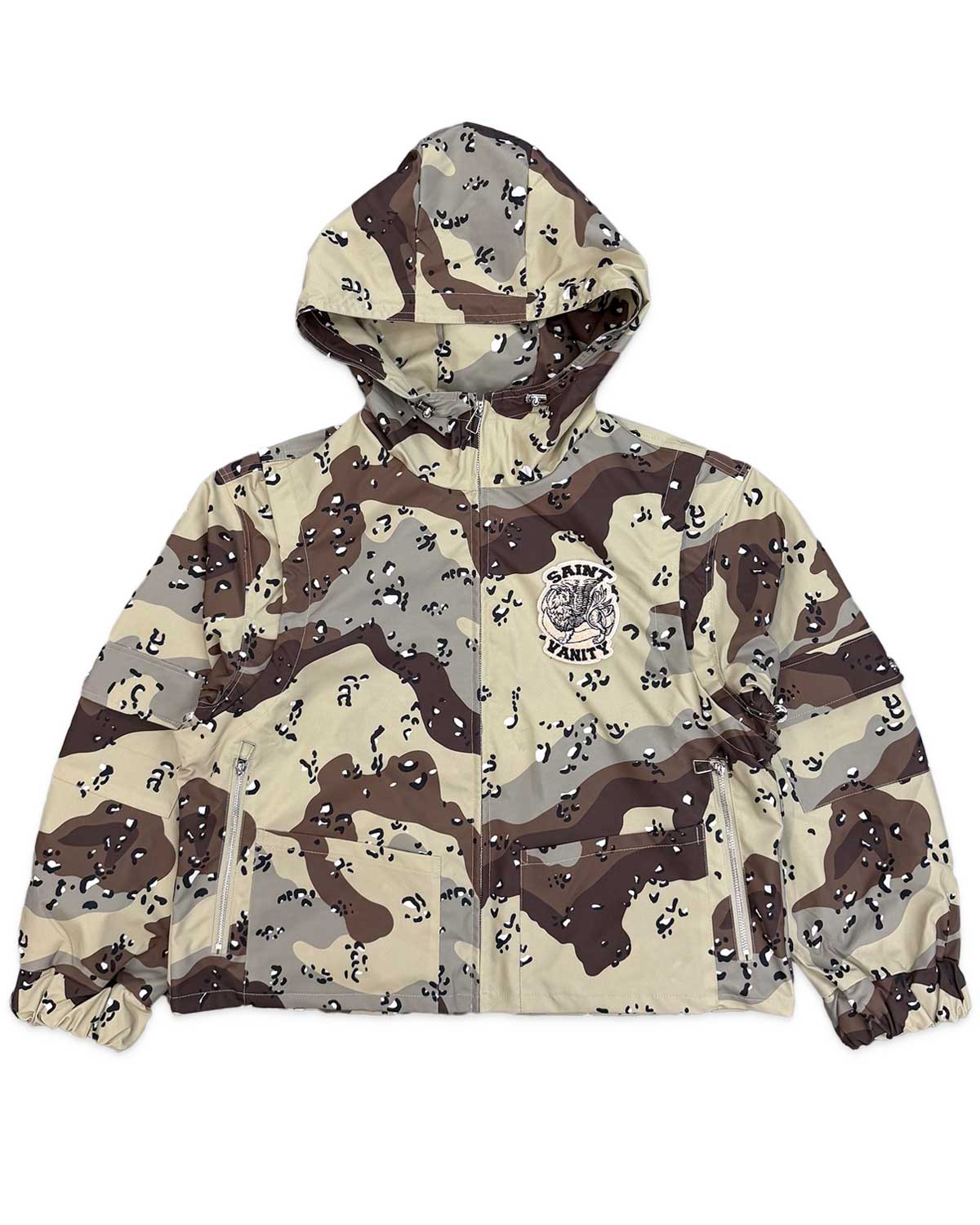 Saint Vanity Nylon Hooded Jacket Desert Camo Tan