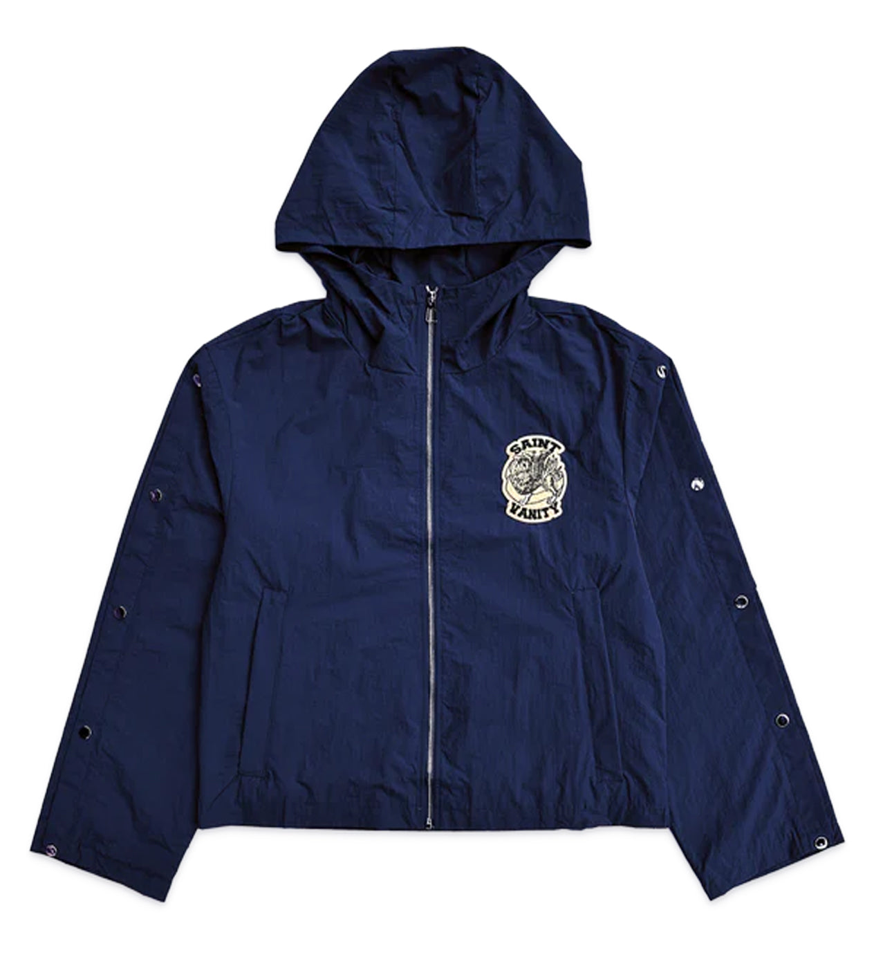 Saint Vanity Nylon Zip Up Jacket Midnight Blue