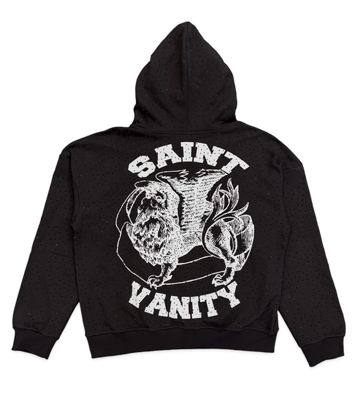 Saint Vanity Oreo VVS Rhinestone Zip Up Hoodie Black