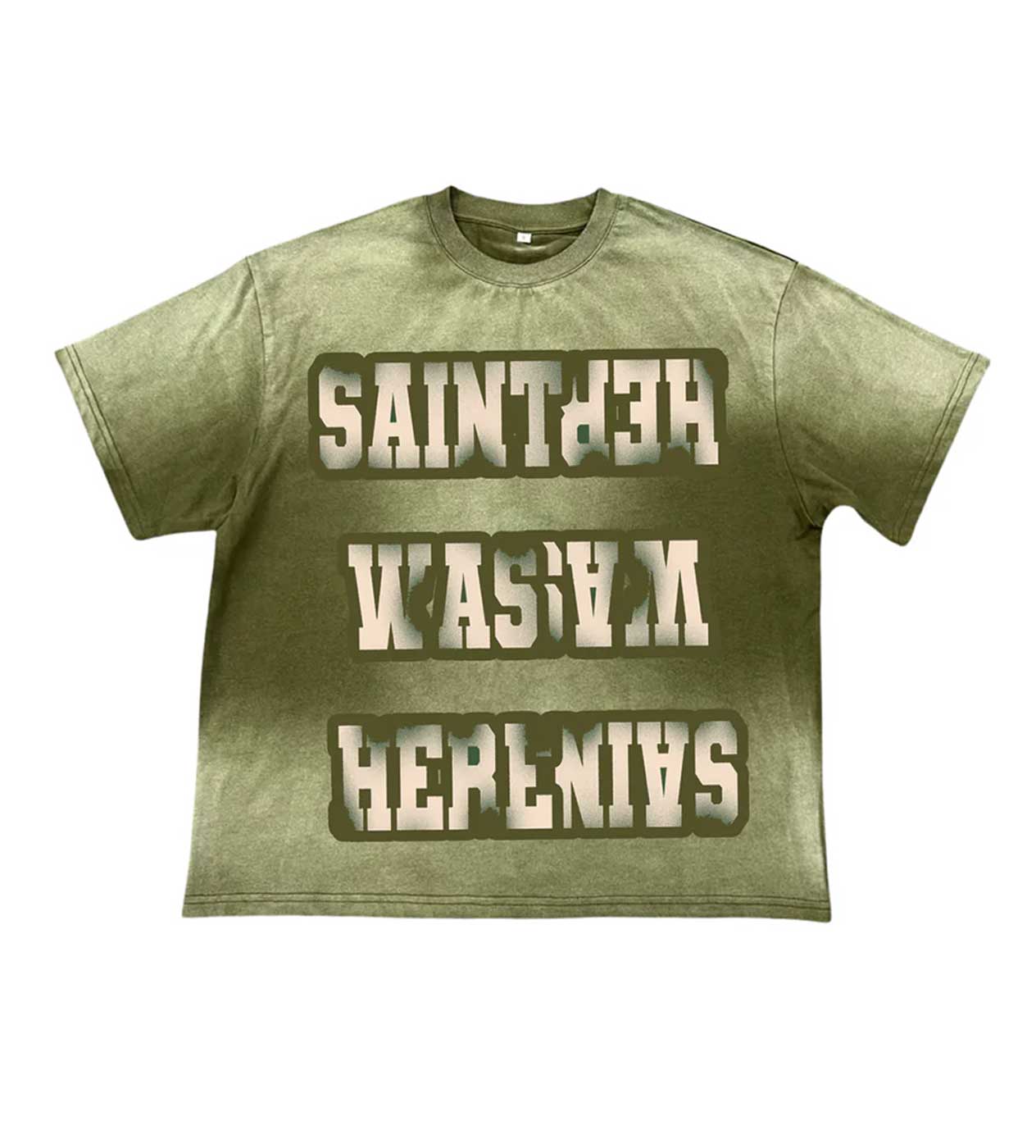 Saint Vanity Saint Was Here Tee Green front view