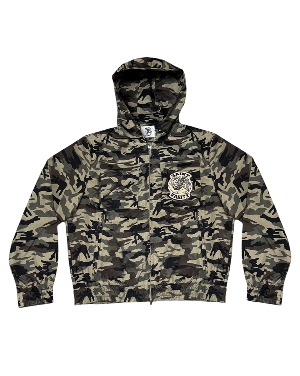 Saint Vanity Summer Camo Nylon Hooded Cargo Jacket