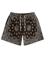 Bravest Studios Screen Printed Paisley Two Tone Shorts Brown