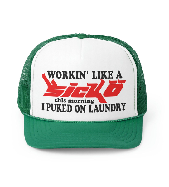 Sicko Trucker Hat Green/White – Restock AR