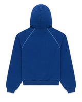 Sp5der 55 University Hoodie navy, plain back view with contrast raglan piping