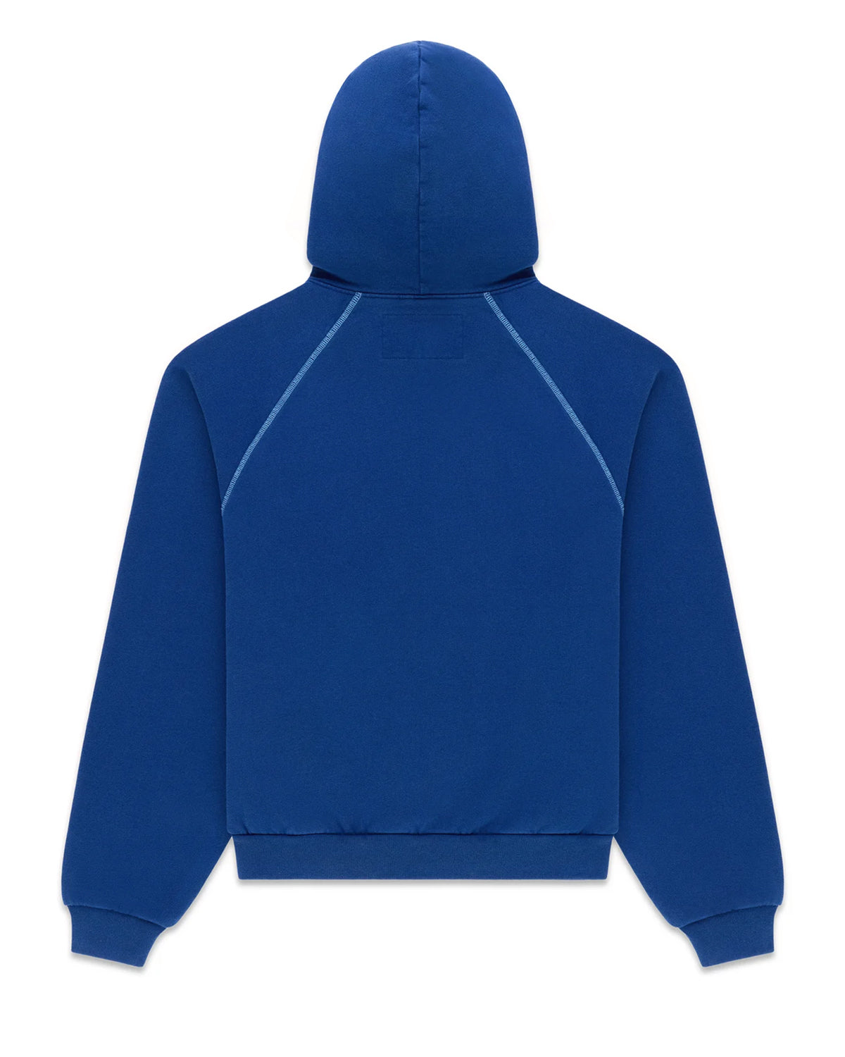 Sp5der 55 University Hoodie navy, plain back view with contrast raglan piping