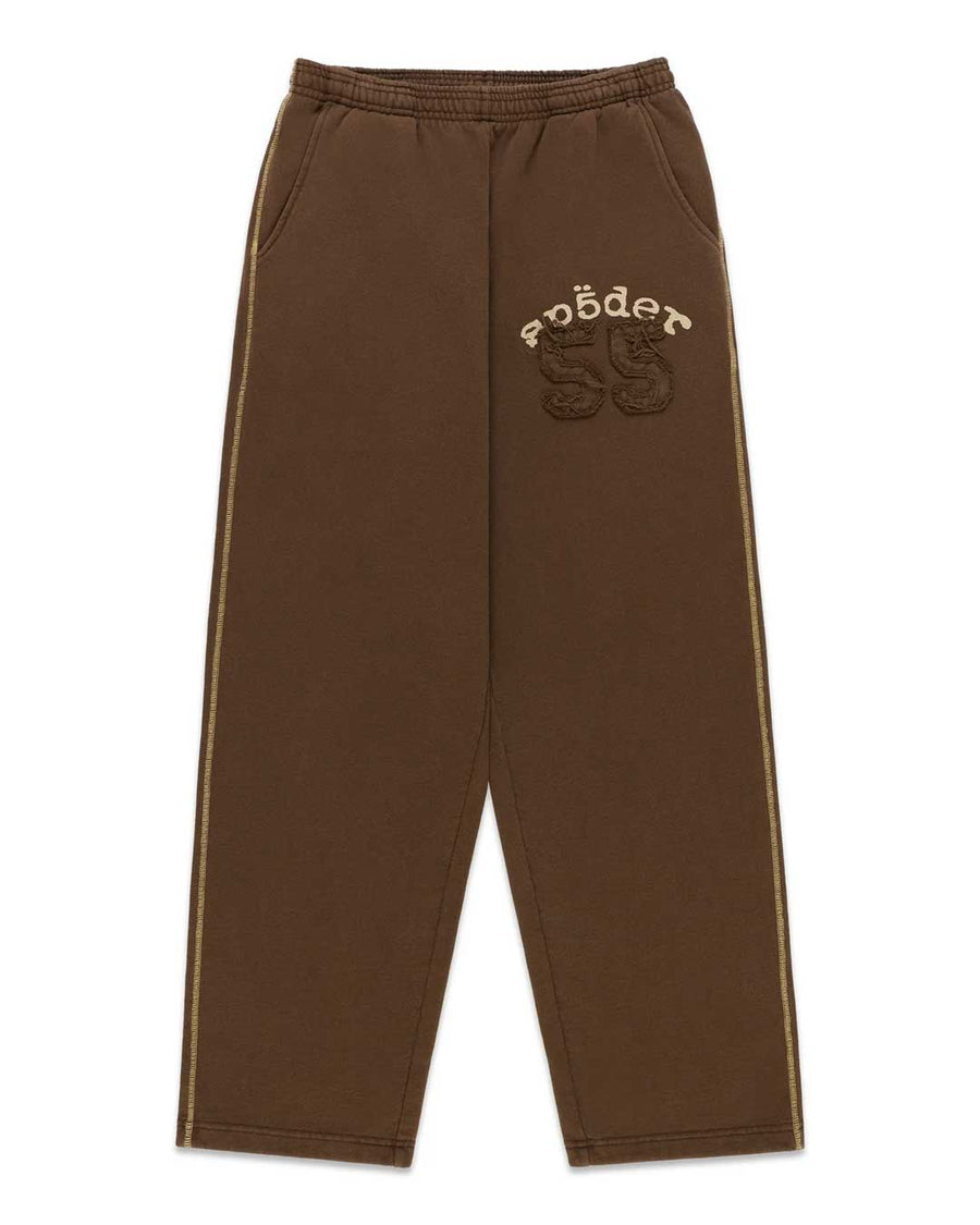 Sp5der 55 University Wide Leg Sweatpants Brown