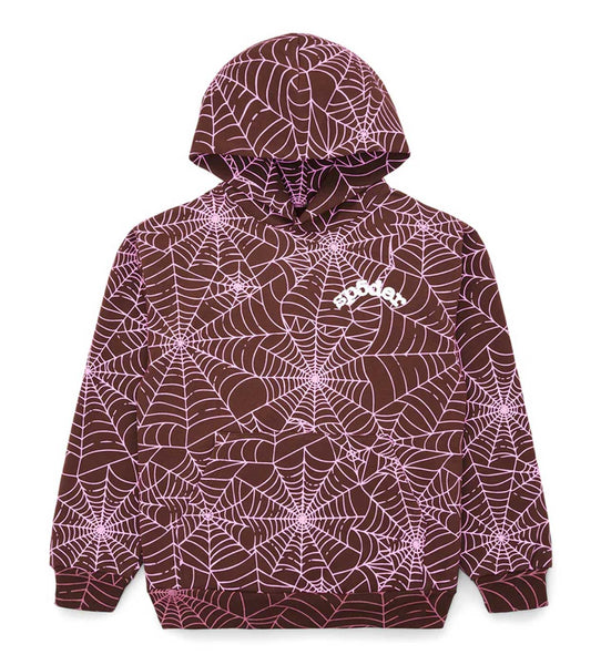 Sp5der AOP Hoodie Brown/Pink – Restock AR