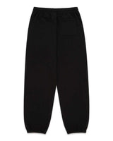 Sp5der Angel Number Beluga Sweatpants black and pink, plain black back with a single patch pocket, back view