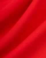 Sp5der Arraignee Tee red, close-up of the red cotton jersey fabric