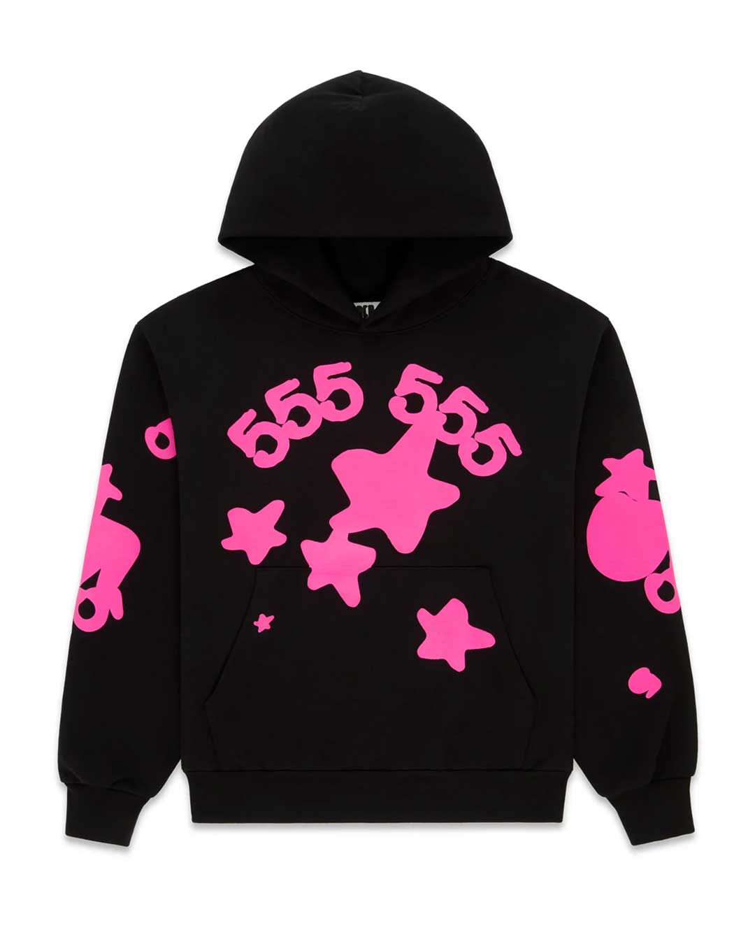 Sp5der Beluga Angel Number Hoodie Black/Pink