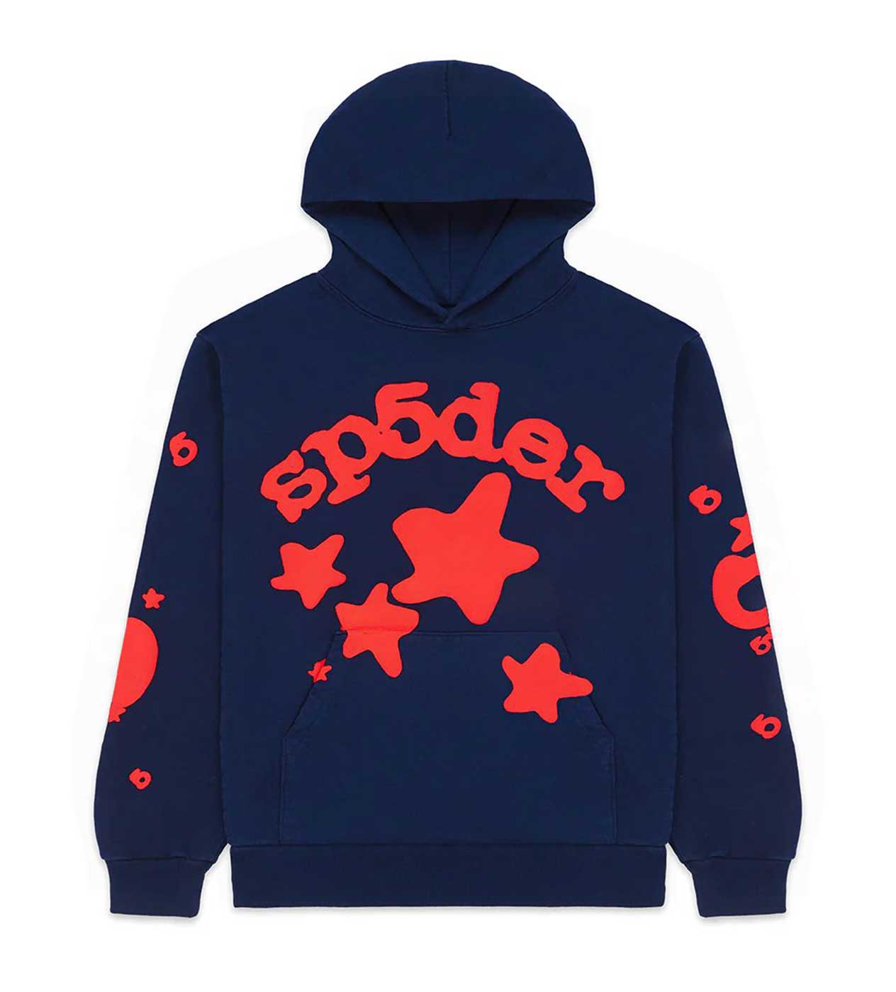 Sp5der Beluga Hoodie Navy/Red Front