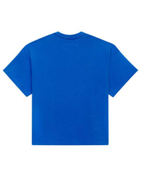 Sp5der Beluga Tee blue, plain royal blue back with no graphic, back view