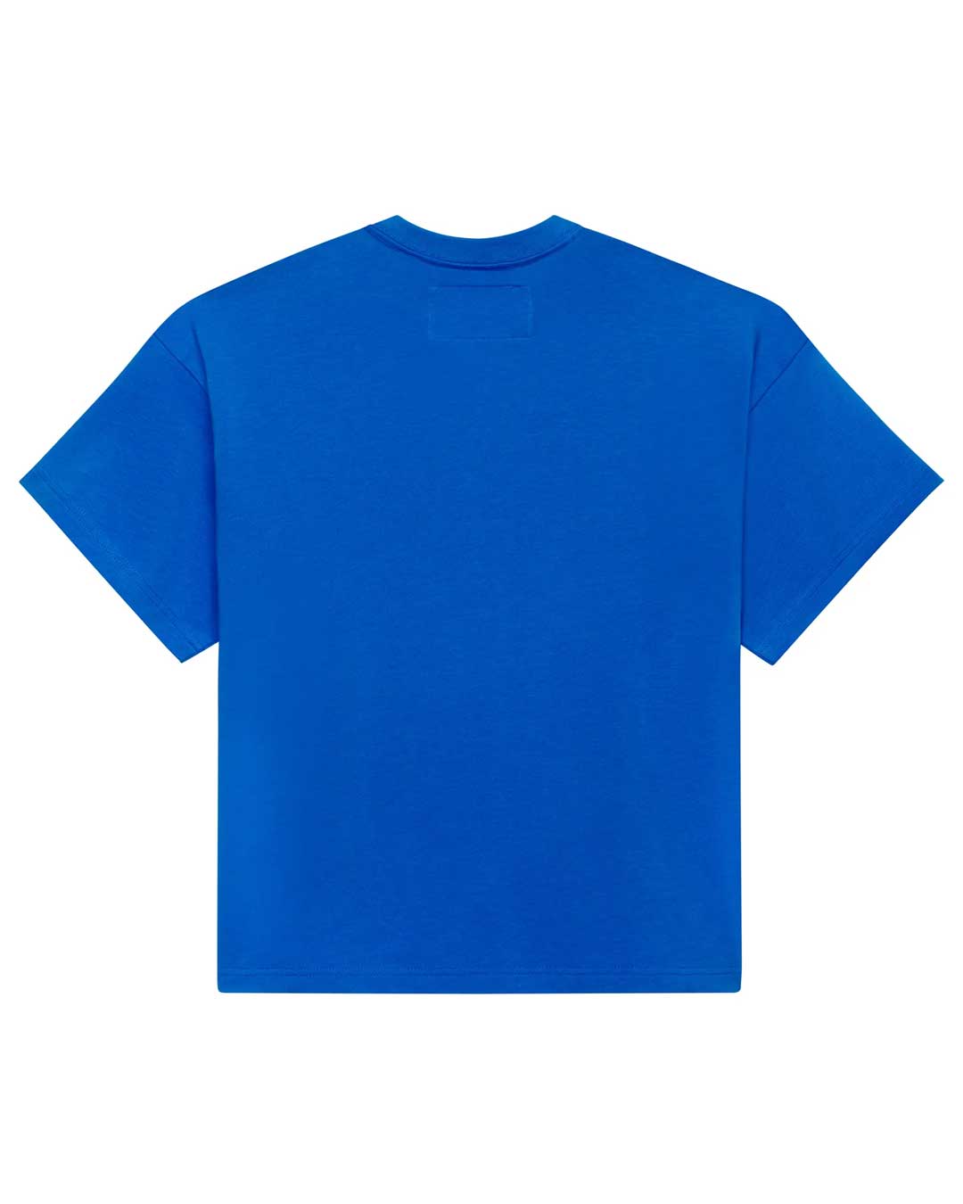 Sp5der Beluga Tee blue, plain royal blue back with no graphic, back view