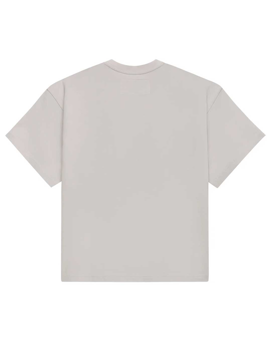 Sp5der Beluga Tee plastic, plain bone grey back with no graphic, back view
