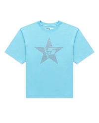 Sp5der Big 5 Star Rhinestone Tee Light Blue