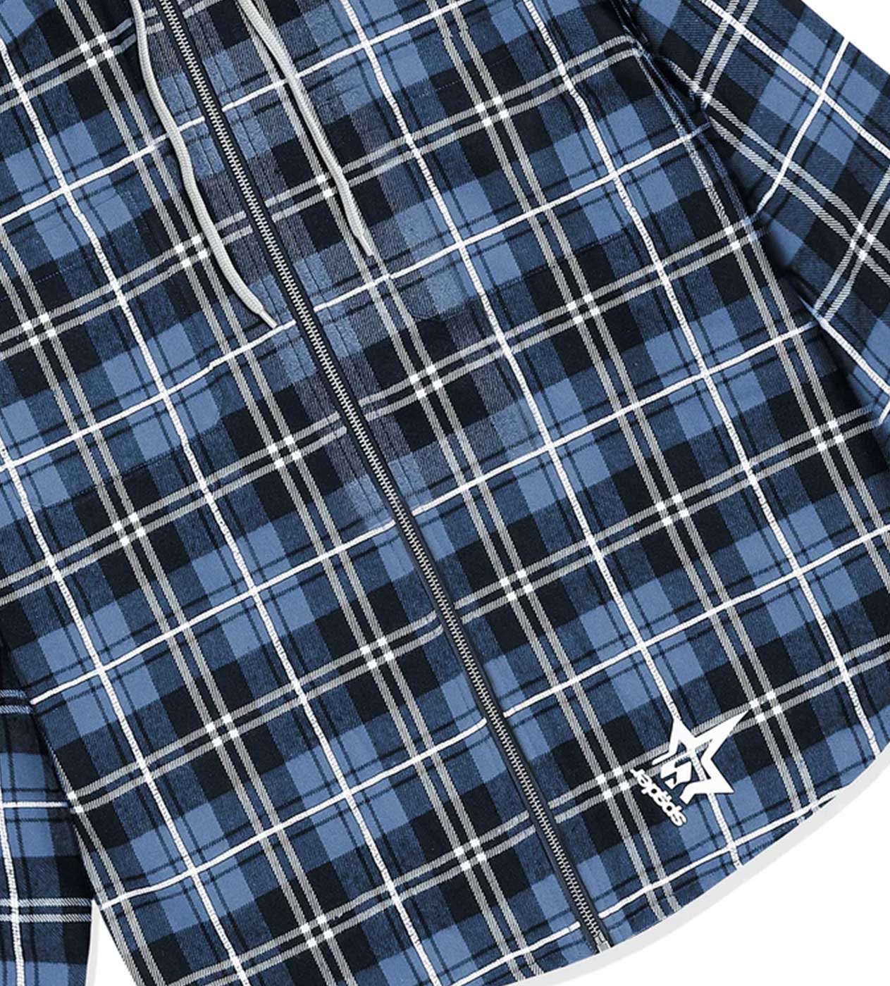 Sp5der Hooded Flannel Zip Up Blue – Restock AR