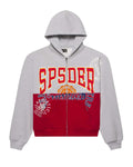 Sp5der Campers Field Zip Up Hoodie Heather Grey