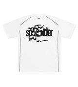 Sp5der Contrast Stitch Slub Tee White