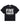 Sp5der Distort Tee onyx, black boxy tee with distorted white FIVE FOREVER graphic, front view