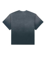 Sp5der Five Point Tee vintage black, plain sun-faded washed black back, back view
