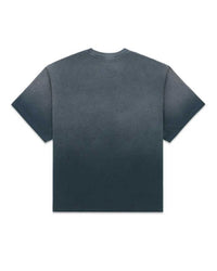 Sp5der Five Point Tee vintage black, plain sun-faded washed black back, back view