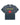 Sp5der Five Point Tee vintage black, faded cotton T-Shirt with yellow SP5DER wordmark and red five-point star, front view