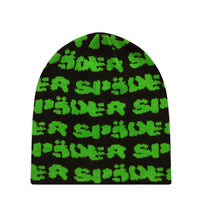 Sp5der Fuzzy Logo Skully Beanie Black/Green