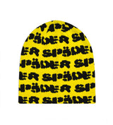 Sp5der Fuzzy Logo Skully Beanie Yellow/Black