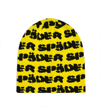 Sp5der Fuzzy Logo Skully Beanie Yellow/Black