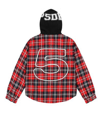 Sp5der Hooded Flannel Zip Up Black/Red