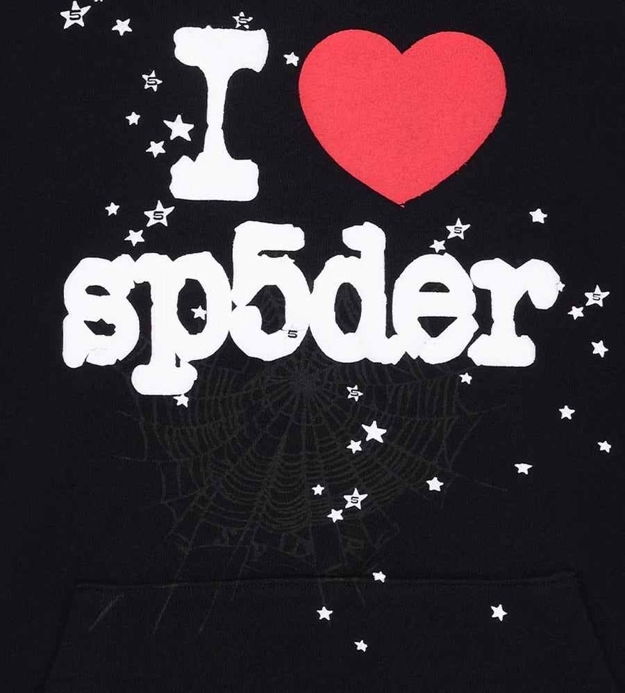 Sp5der I Heart Sp5 Hoodie Black
