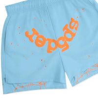 Sp5der Light Blue OG Web Double Layer Short front angel