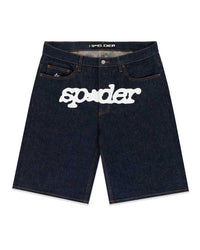 Sp5der Logo Denim Short V3 Indigo