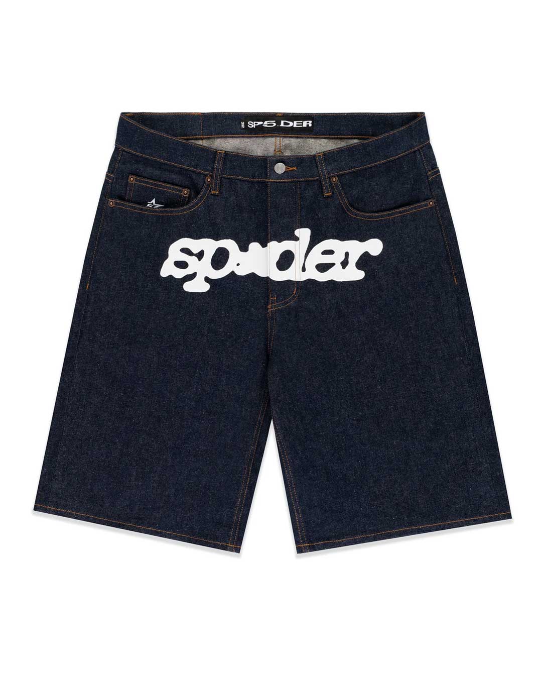 Sp5der Logo Denim Short V3 Indigo