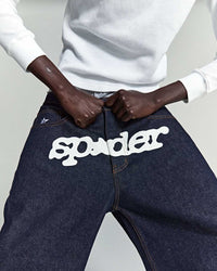 Sp5der Logo Denim Short V3 Indigo