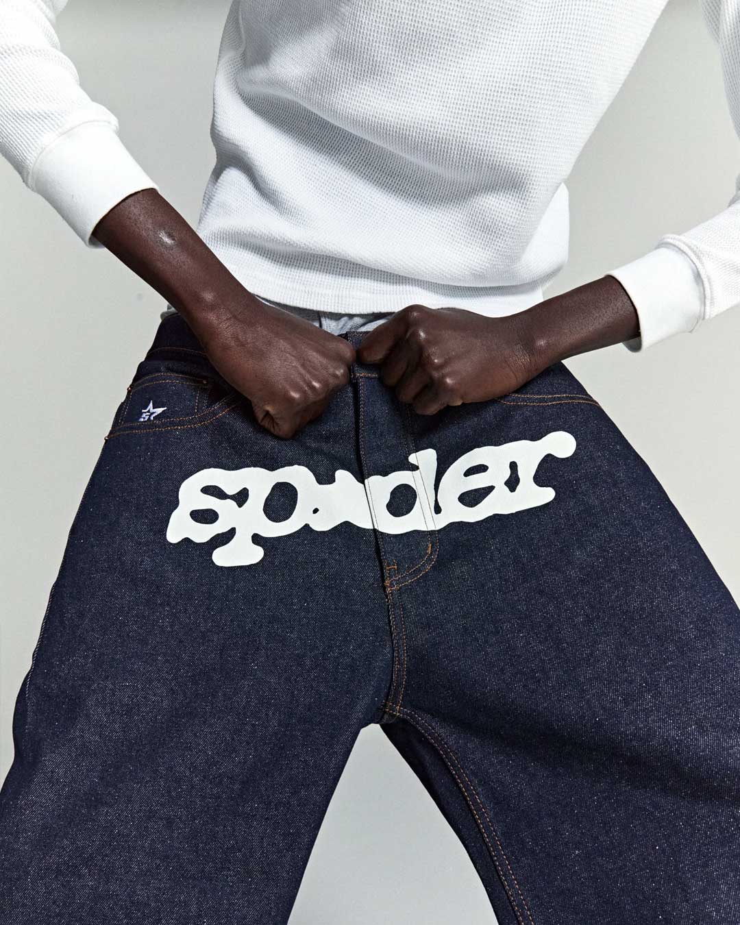 Sp5der Logo Denim Short V3 Indigo
