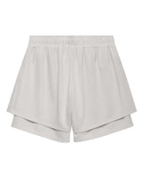 Sp5der Mesh Double Layer Shorts plastic, plain bone grey mesh back with elastic waistband, back view