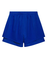 Sp5der Mesh Double Layer Shorts blue, plain royal blue mesh back with elastic waistband, back view