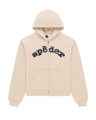 Sp5der OG Logo Mixed Stone Hoodie Cream