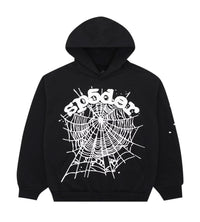 Sp5der OG Web Hoodie Black front view