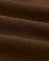 Sp5der OG Web Rhinestone Sweatpants brown, close-up of the brushed brown fleece fabric
