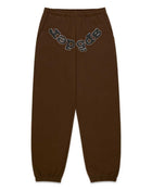 Sp5der OG Web Rhinestone Sweatpants Brown