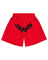Sp5der OG Web Studded Sweatshorts Red