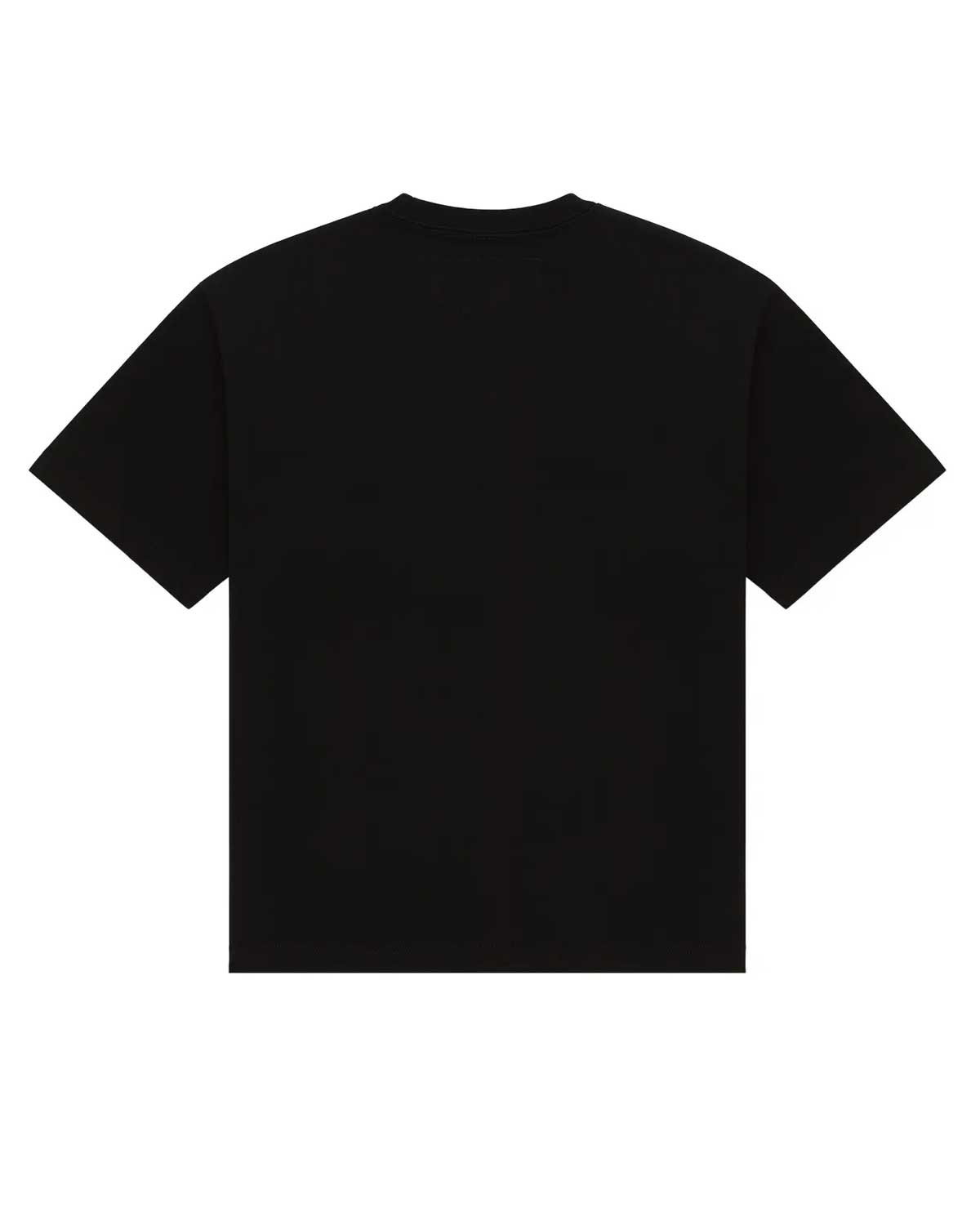 Sp5der OG Web Tee phantom black, plain black cotton tee, back view
