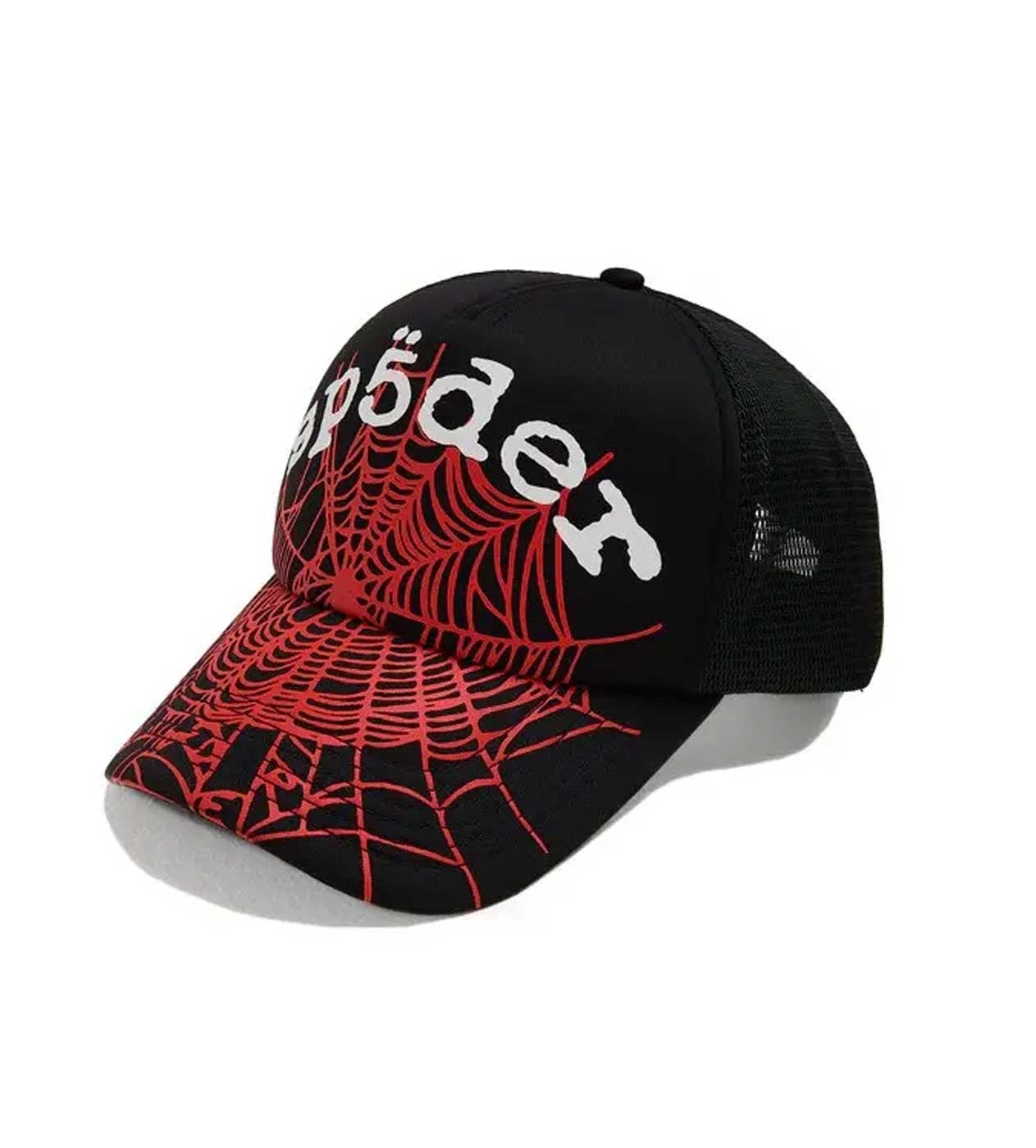 Sp5der Worldwide Silk Web Bank Trucker Hat Black/Pink | Restock AR