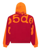 Sp5der Overprint Zip Up Hoodie Tangerine Orange